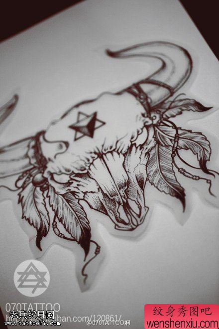 创意羚羊文身手稿作品由文身秀图吧分享