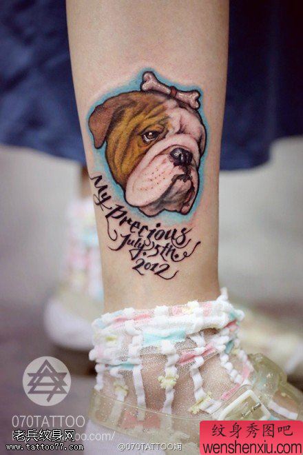 女人脚踝汪星人文身作品由文身分享