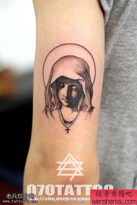 手臂玛利亚文身作品由文身分享