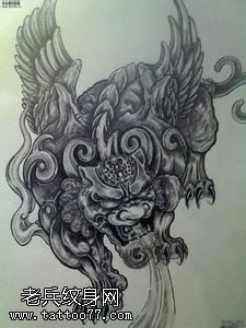 招财貔貅文身手稿作品由文身分享