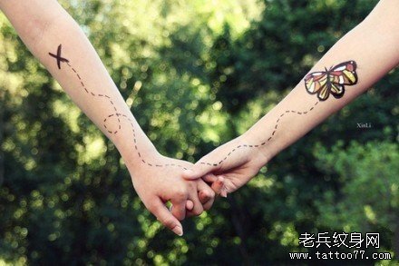 时尚另类的一款情侣风筝纹身图案