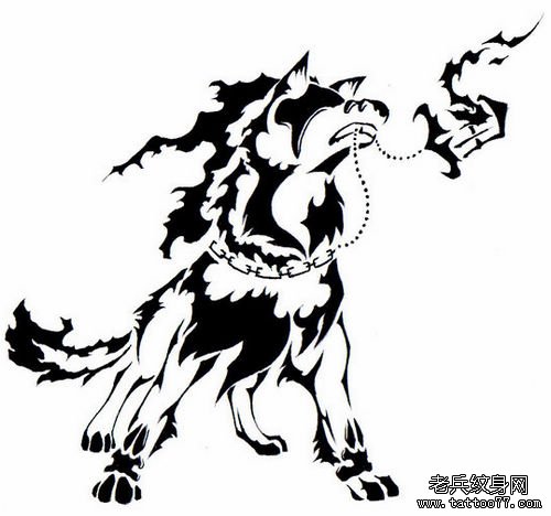 帅气好看的图腾狗纹身图案
