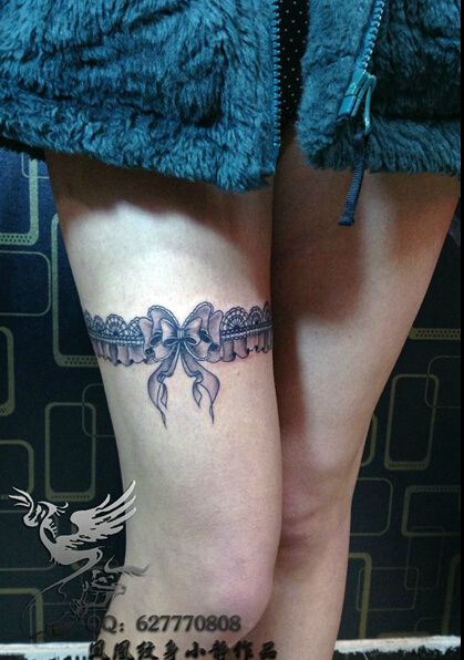 北京凤凰纹身秀图吧作品：蕾丝纹身