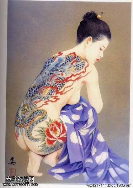 日本浮世绘纹身图案之小妻要纹身画稿系列6