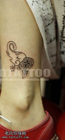 小清新脚部象图腾纹身图案