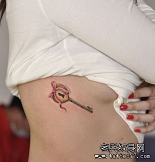 纹身秀图吧推荐一款卡通钥匙纹身图案