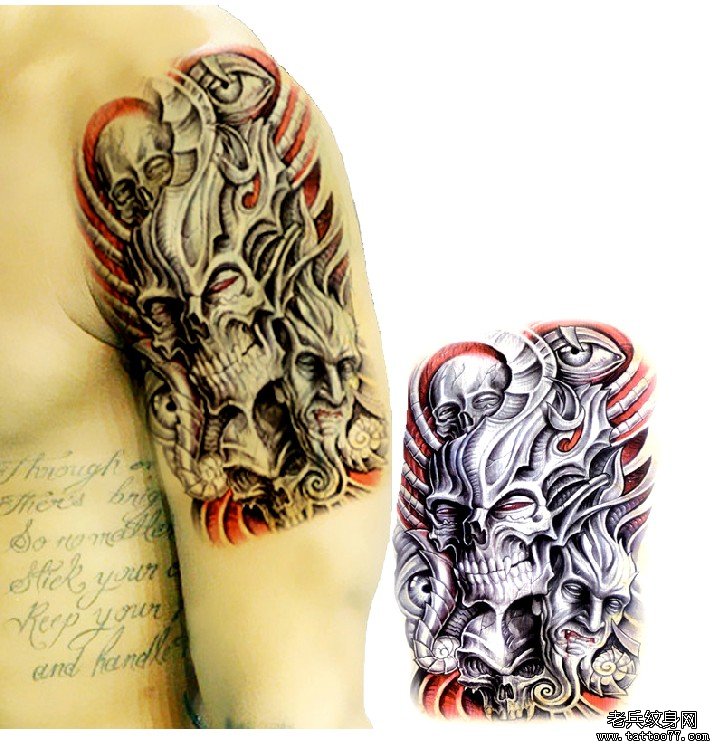 欧美恶魔图文身图案