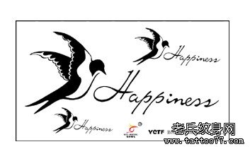 纹身秀图吧推荐一款图腾燕子字母文身图案