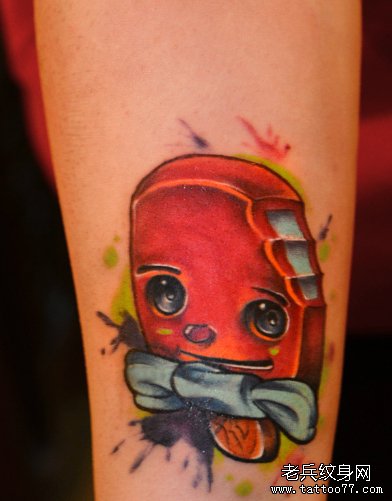 一款手臂雪糕蝴蝶结文身图案