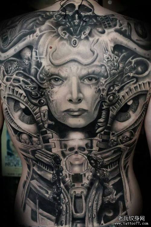 纹身秀图吧推荐一款满背个性纹身图案