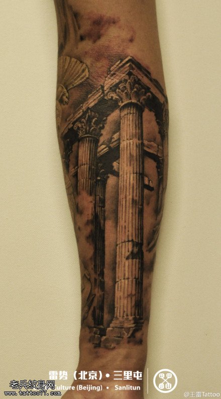 手臂希腊建筑风纹身图案缩略频道推荐图