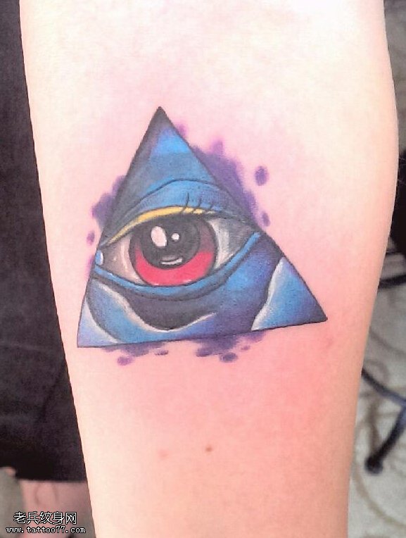 手臂个性彩色上帝之眼纹身图案缩略频道推荐图