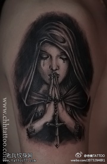 手臂玛利亚纹身图案