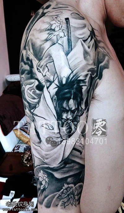 手臂武士纹身图案