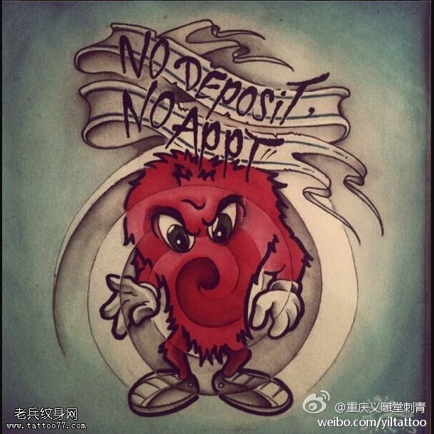 纹身秀图吧推荐一款卡通纹身手稿图片