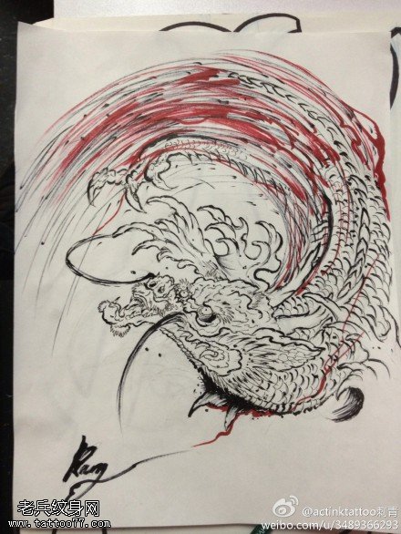 个性龙纹身线稿图片