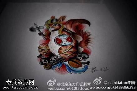 彩色卡通骷髅头纹身图片由纹身秀图吧提供