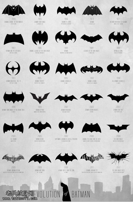 蝙蝠纹身手稿图片由纹身提供