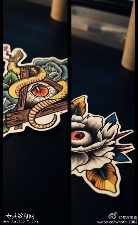 彩色个性上帝之眼纹身手稿图案缩略频道推荐图