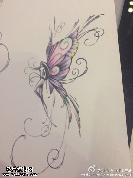 小清新精灵纹身手稿图片