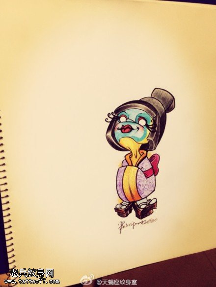 彩色卡通纹身图案