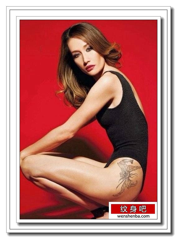 明星李美琪Maggie Q臀部刺青