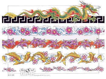 樱花百合纹身图案