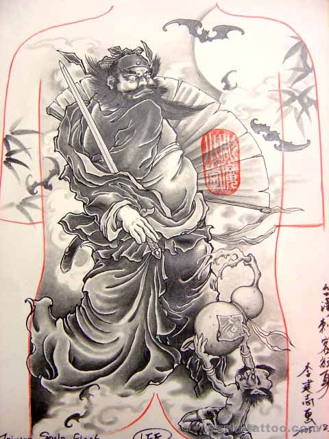 满背钟馗纹身图案