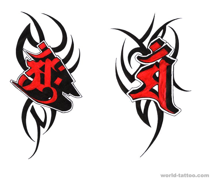 图腾梵文纹身图案:图腾梵文文字纹身图案