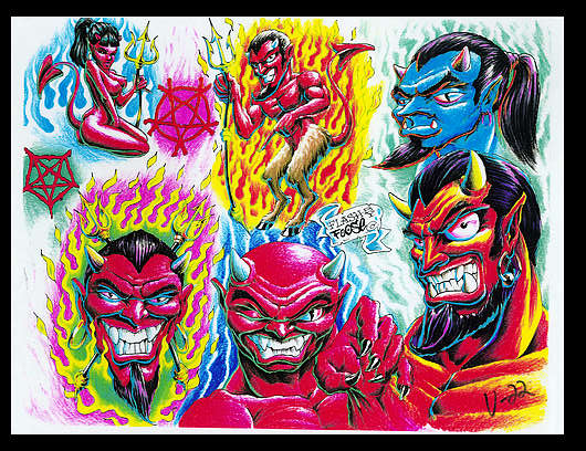 欧美卡通恶魔纹身图案