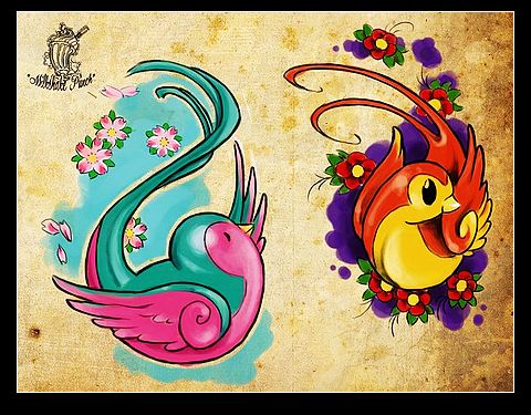 纹身图案─经典时尚小燕子纹身图案