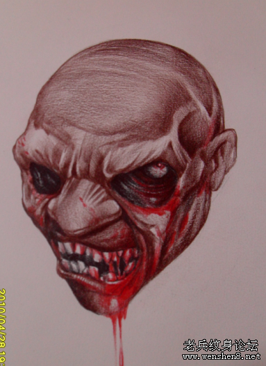 恶魔纹身图案:滴血恶魔纹身图案