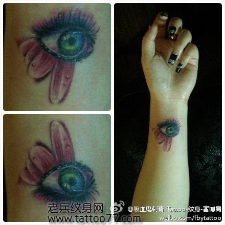 手臂另类唯美的眼睛纹身图案缩略频道推荐图