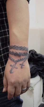 手腕时尚好看的手链纹身图案