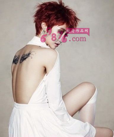 韩女星高俊熙后背时尚纹身图案