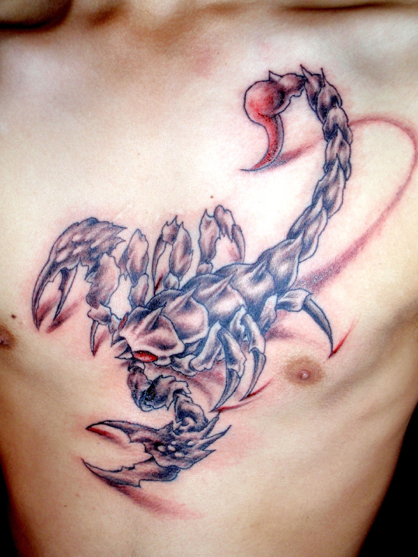 胸部蝎子纹身图案-蚌埠纹身秀图吧霞艺纹身推荐