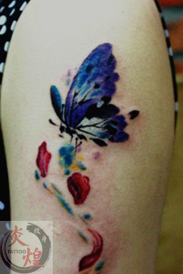 长沙炎煌纹身秀图吧作品：蝴蝶纹身