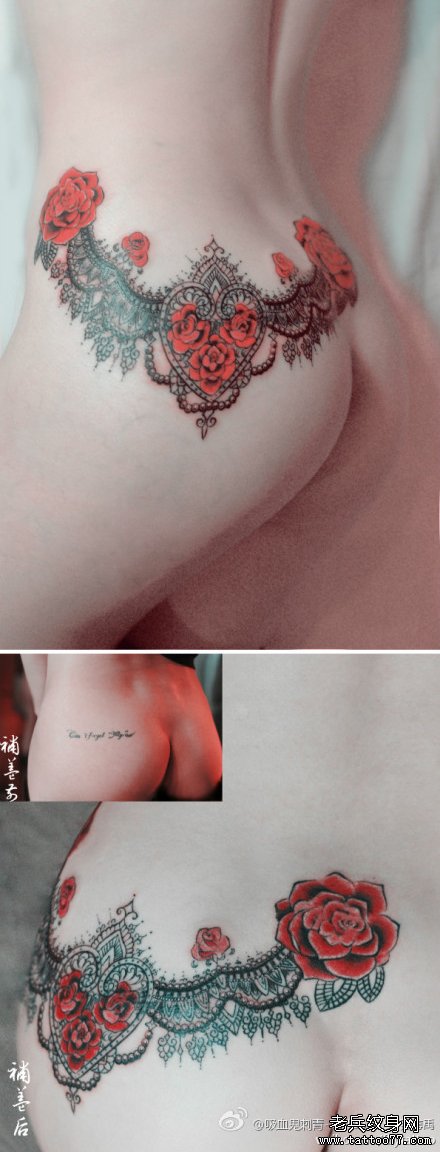 时尚性感的女生臀部蕾丝纹身图案缩略频道推荐图