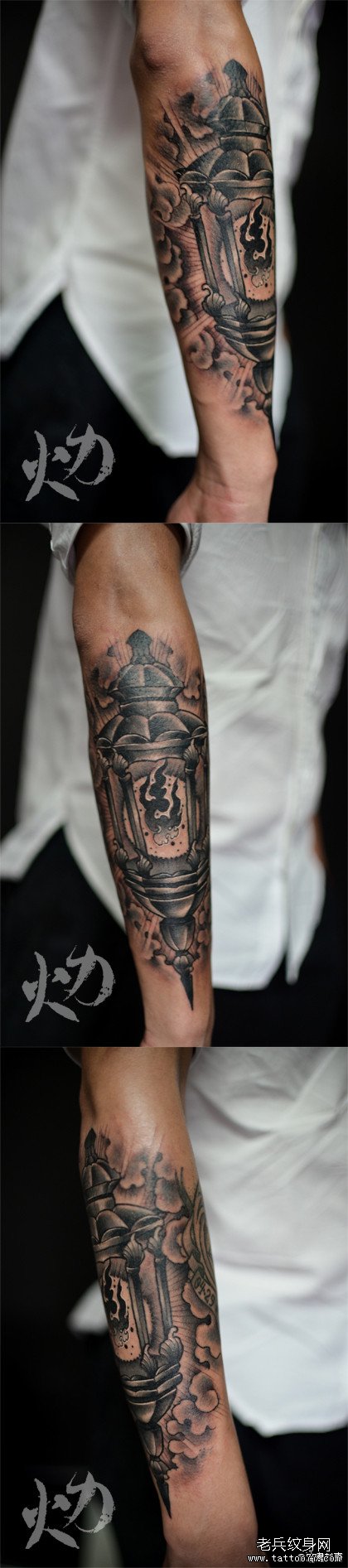手臂漂亮简单的灯纹身图案