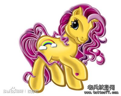 可爱小巧的一款小马纹身图案缩略频道推荐图