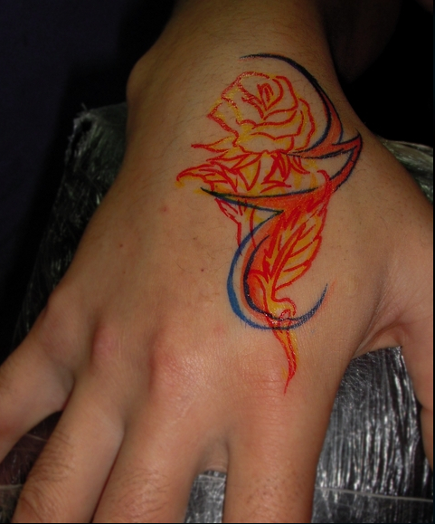 南昌针语纹身秀图吧作品：手部图腾纹身图案