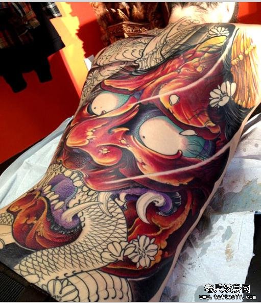 推荐一款满背霸气般若纹身图案