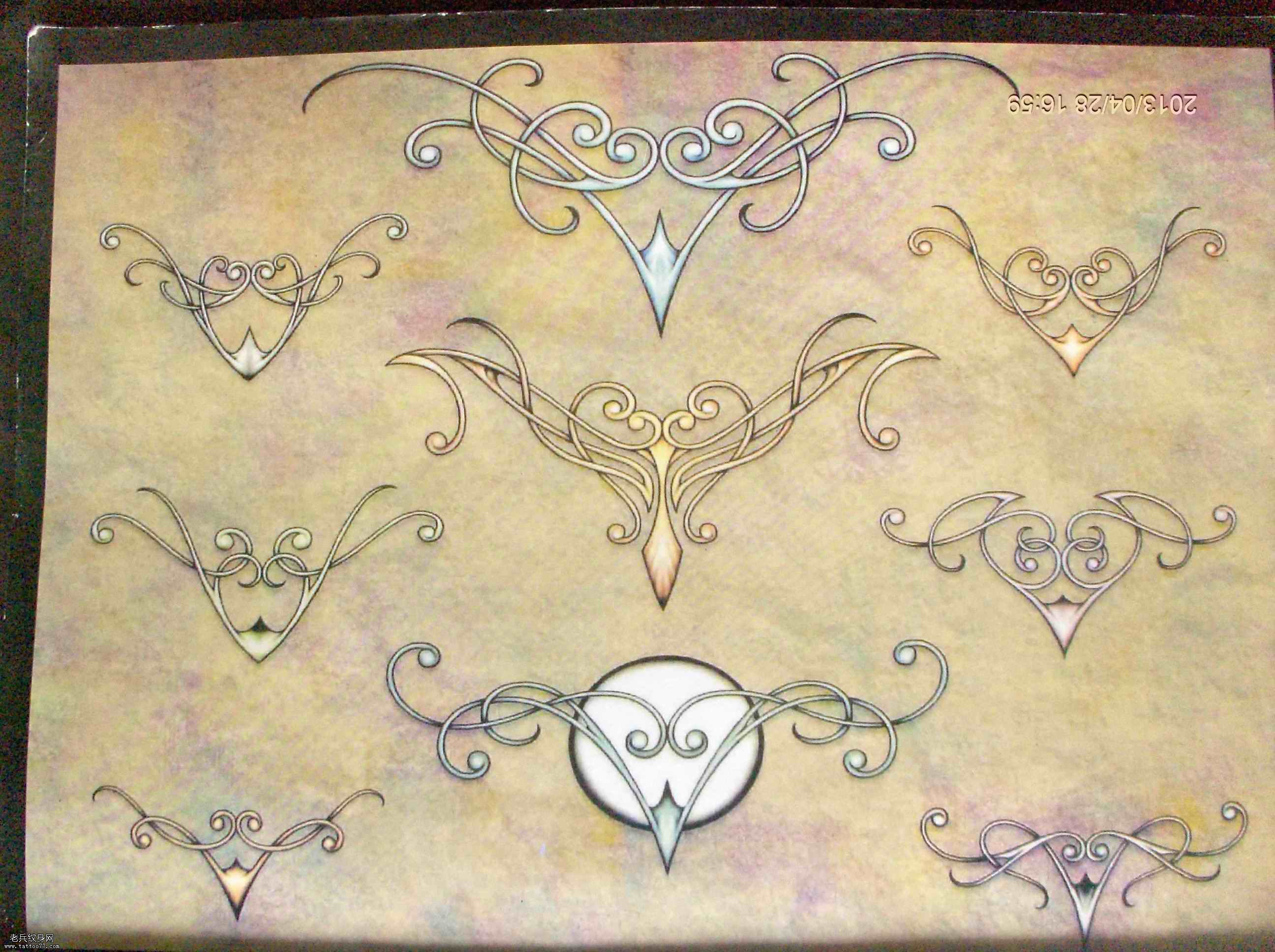 欣赏一款漂亮的藤蔓纹身图案