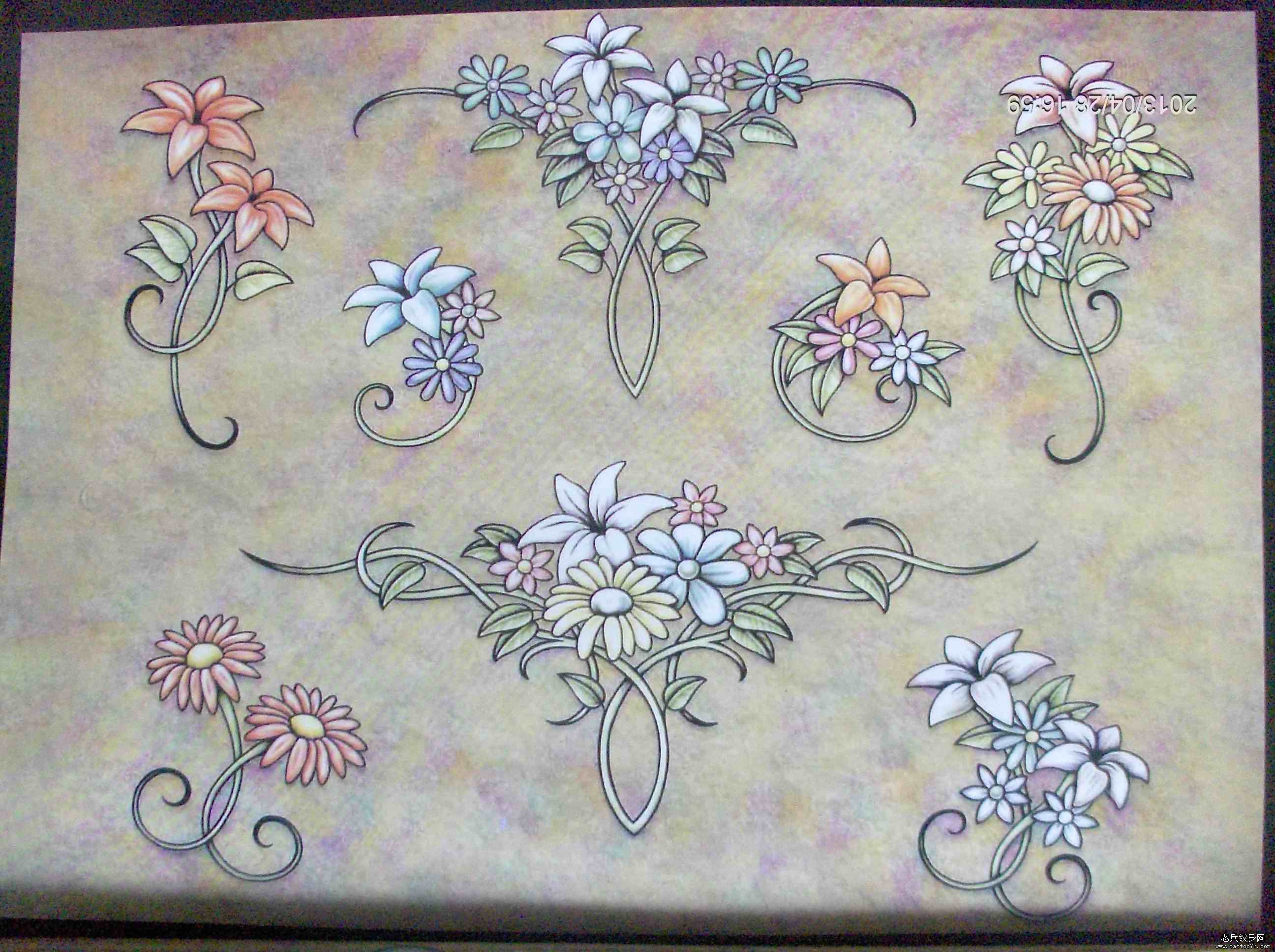 老兵纹身推荐一款藤花纹身图案