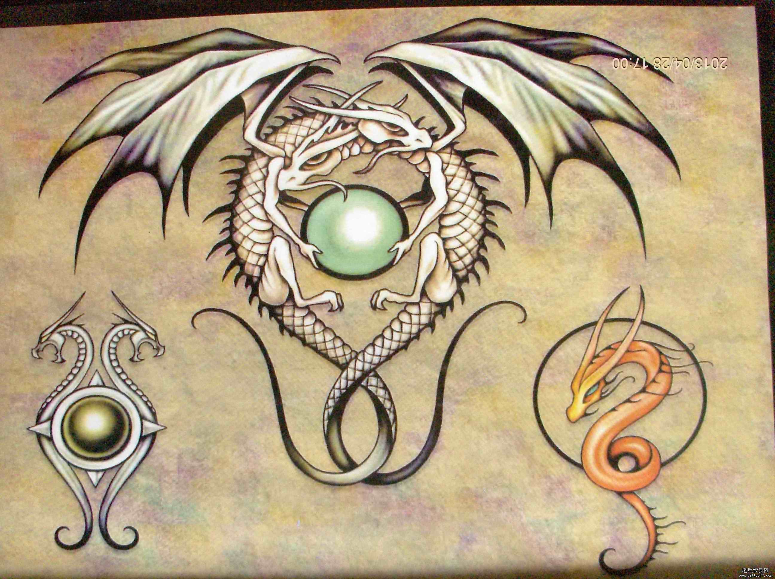 一款个性的翼龙纹身图案