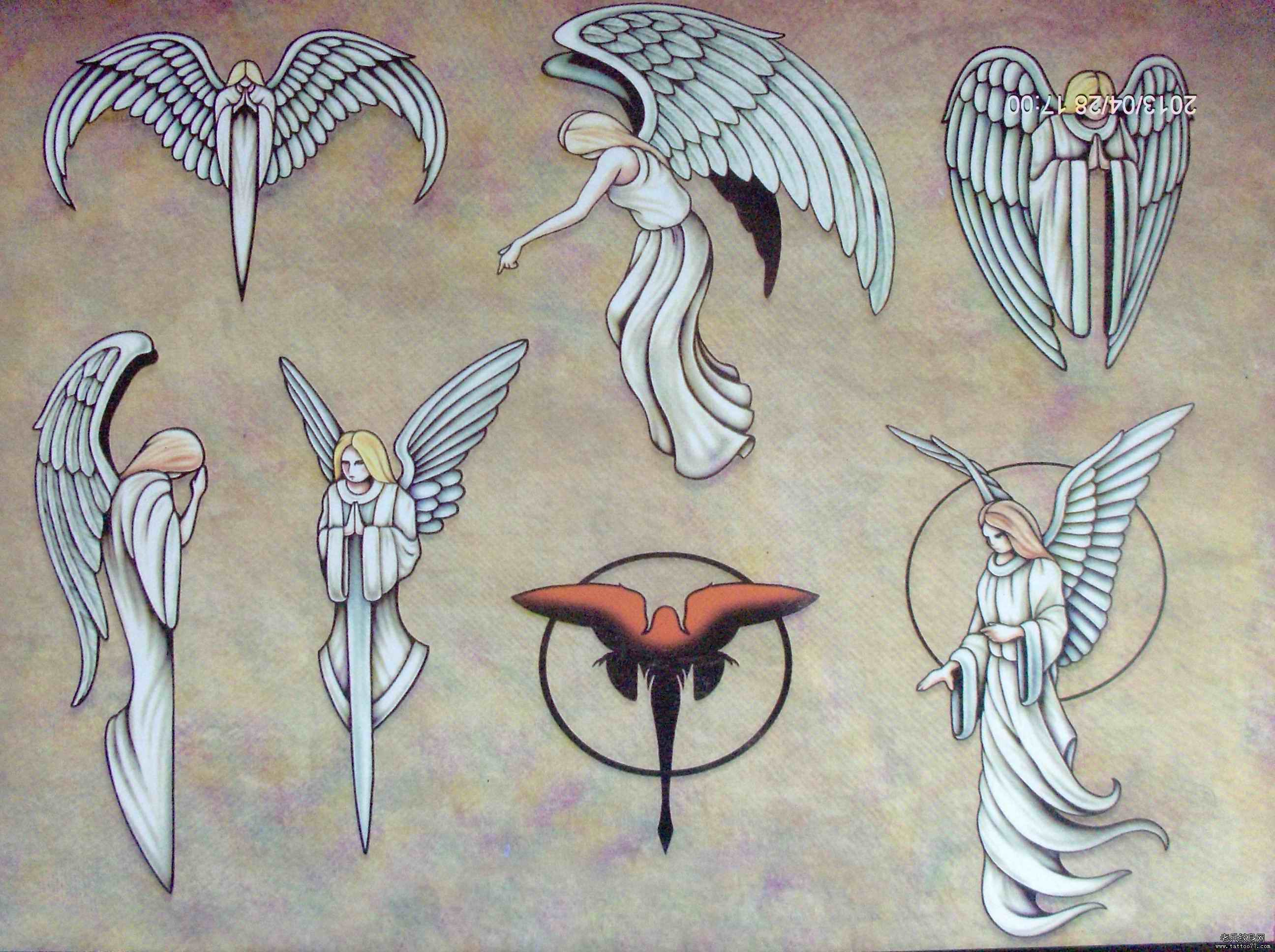 推荐一款天使纹身图案
