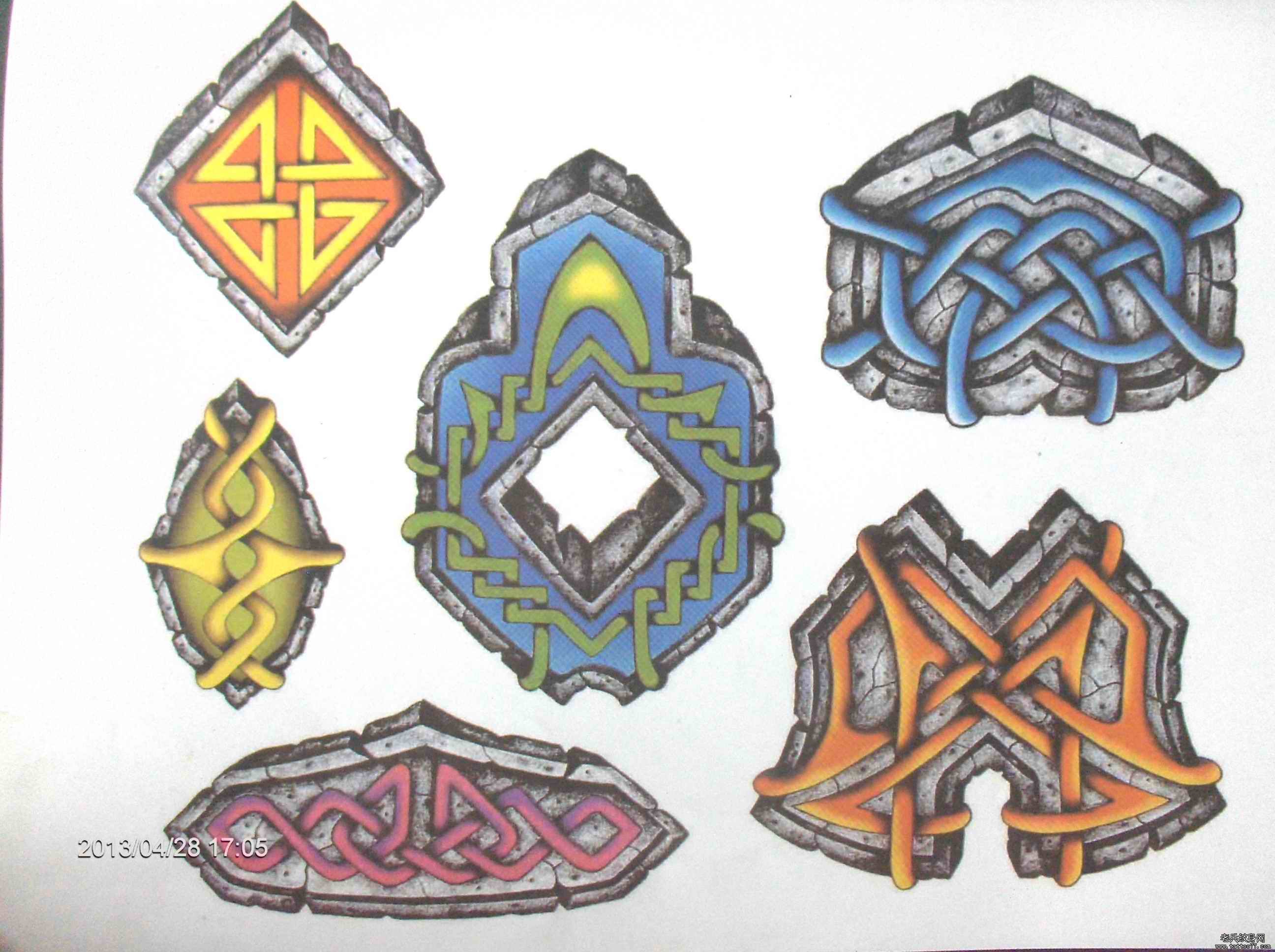 一款石雕纹身图案