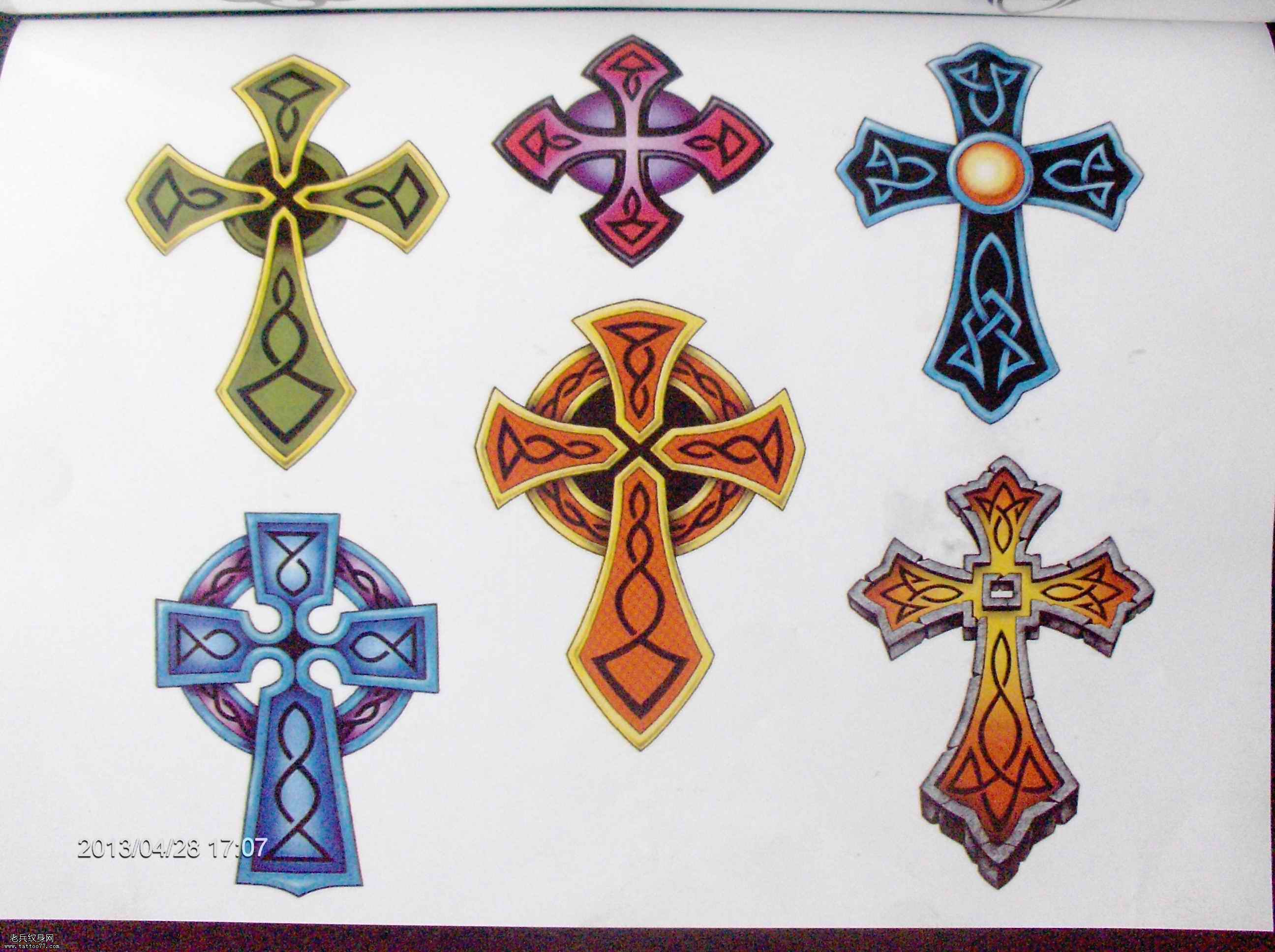 老兵纹身一款十字架纹身图案