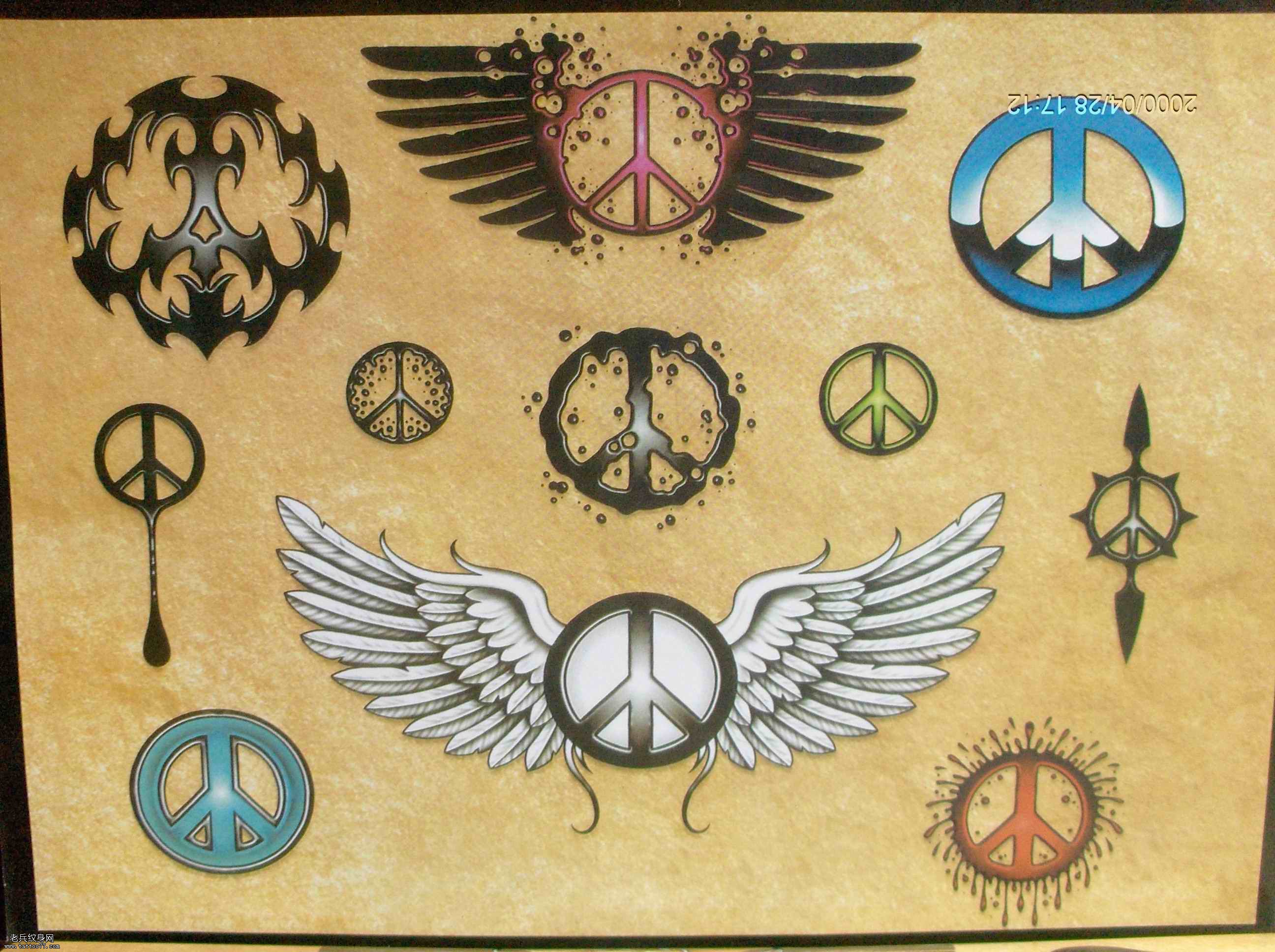 反战纹身图案一款