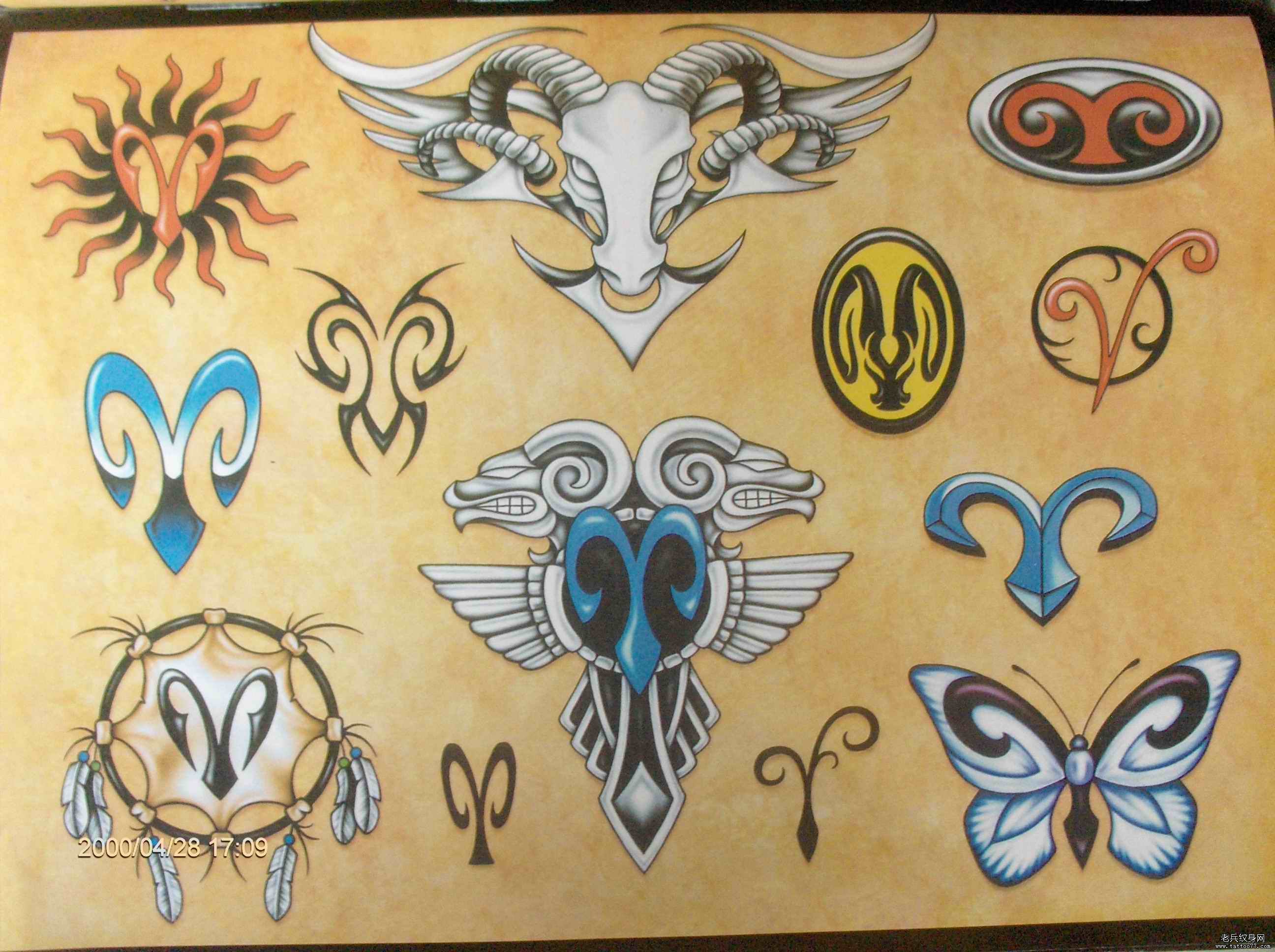 老兵纹身秀图吧一款星座纹身图案